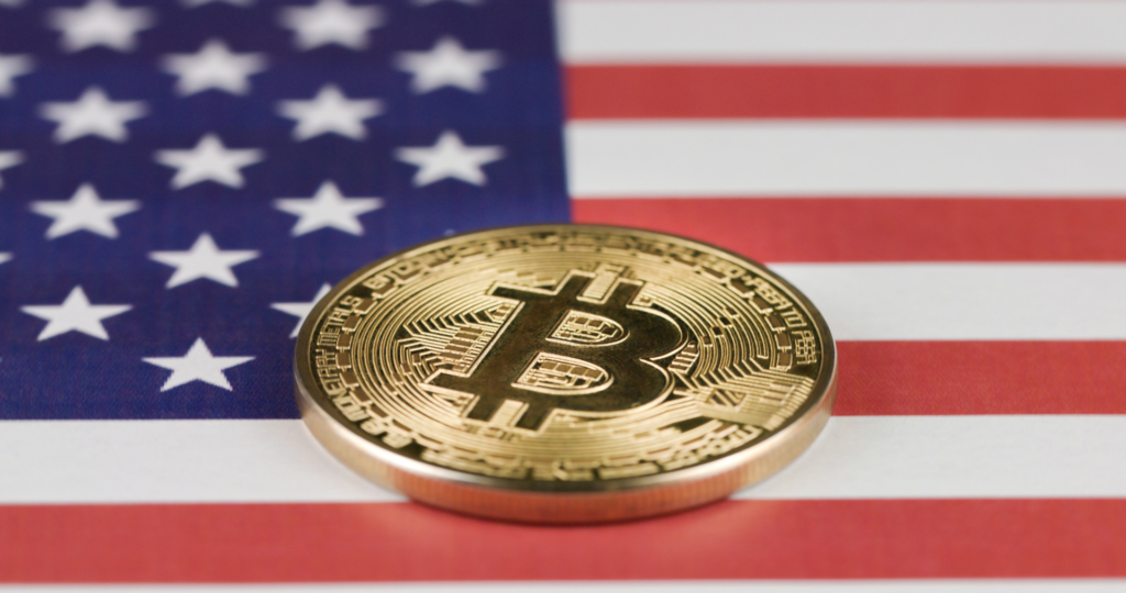Bitcoin and American flag